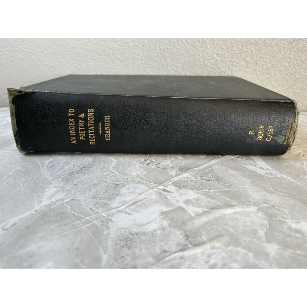 An Index to Poetry and Recitations HC‎ Granger 1918 Vintage